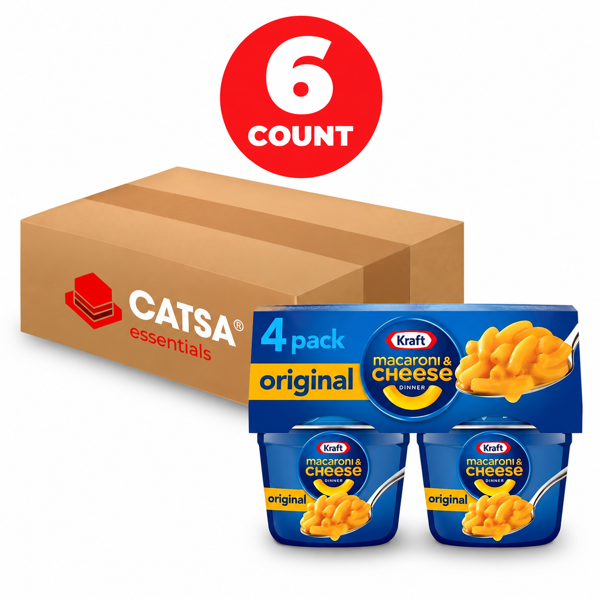 KRAFT MAC & CHEESE CUPS 4 PK - PACK OF 6