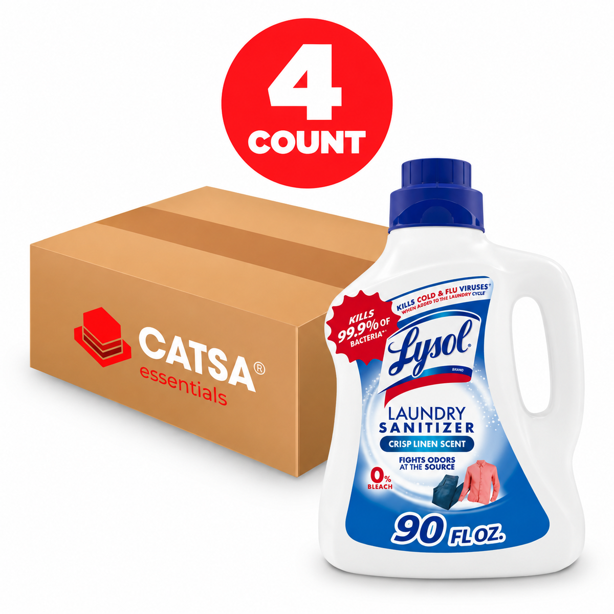 LYSOL LAUNDRY SANITIZER CRISP LINEN 90 OZ - PACK OF 4