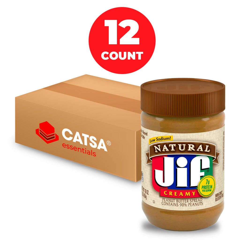 Jif Natural Creamy Peanut Butter Spread, 16 oz