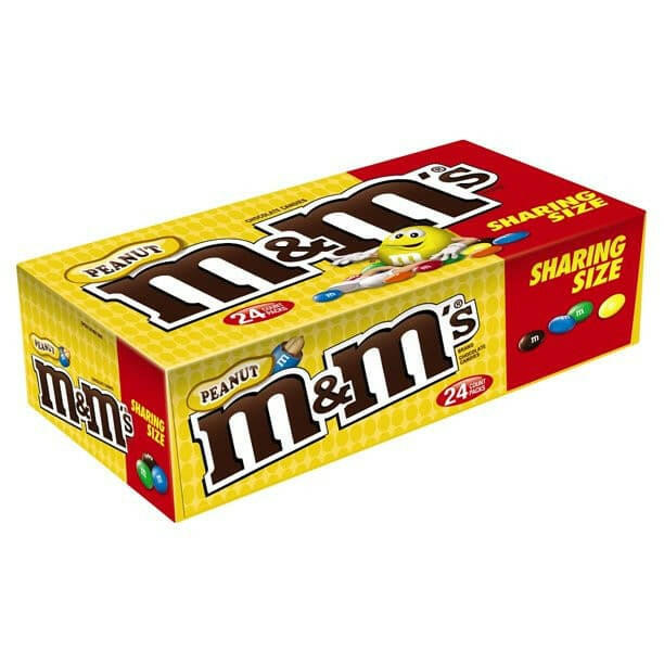 M&Ms Chocolate peanut candy, King size, 24 CT.