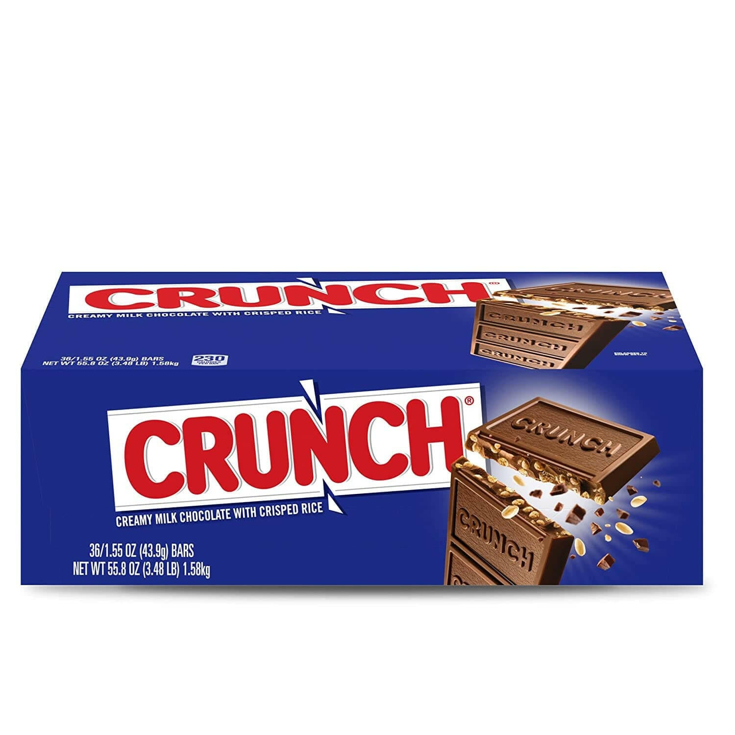 Crunch, Milk Chocolate And Crisped Rice, 55.8 Oz, 36 Count.