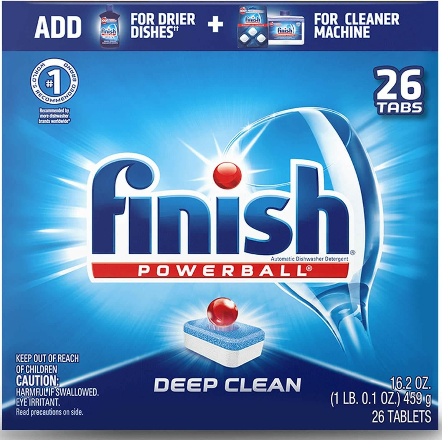 Finish Dishwasher Detergent - Powerball - Deep Clean - 26 tabs.