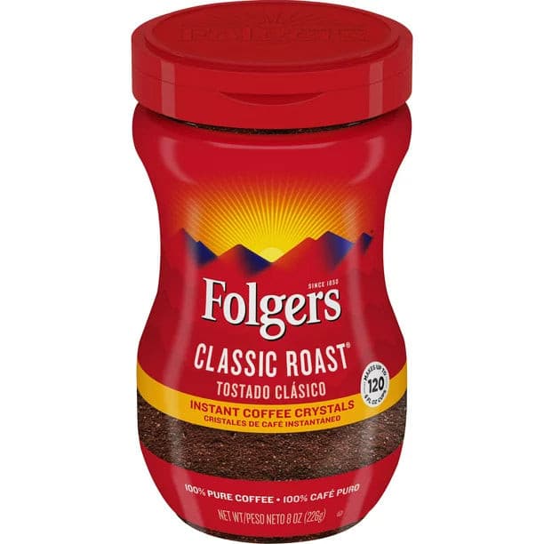 Folgers Classic Roast Instant Coffee, 8 oz.