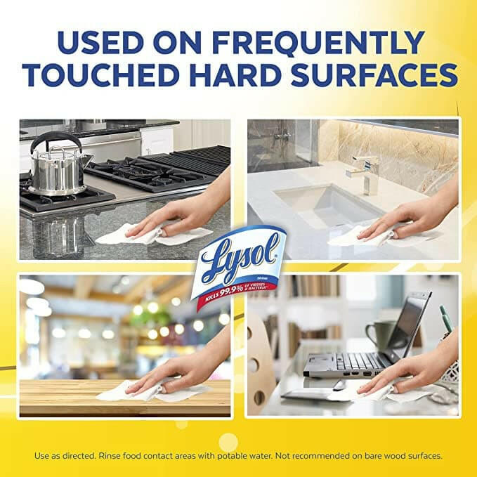 Lysol Disinfectant Wet Wipes, Large Pack, Lemon and Lime Blossom, 80 CT.