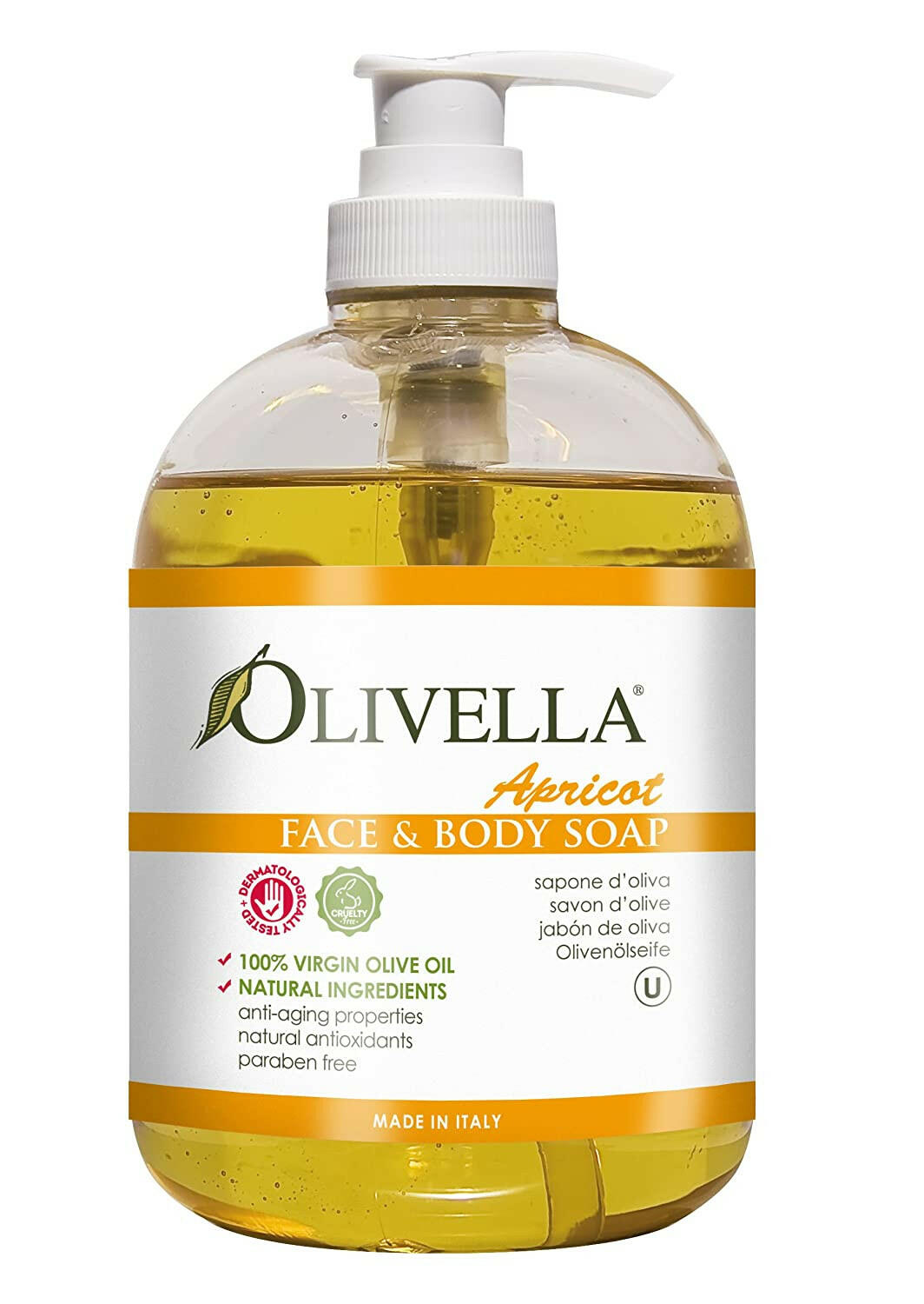 Olivella F&B Liq Soap Apricot 16.9 Oz.