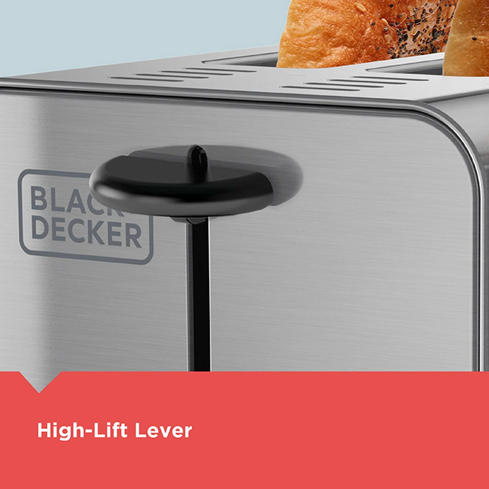 Black+Decker 2 Slice Stainless Steel Toaster.