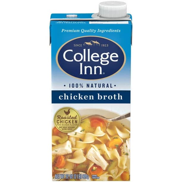 College Inn 100% all natural chicken broth,  32 oz..