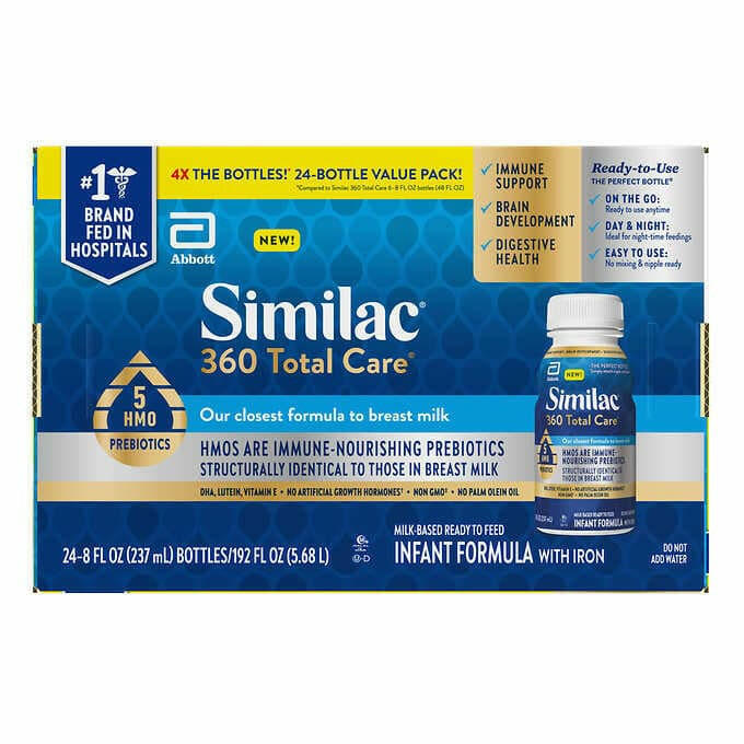 Similac 360 Total Care Ready-to-Feed Infant Formula 8 fl oz, 24-pack.